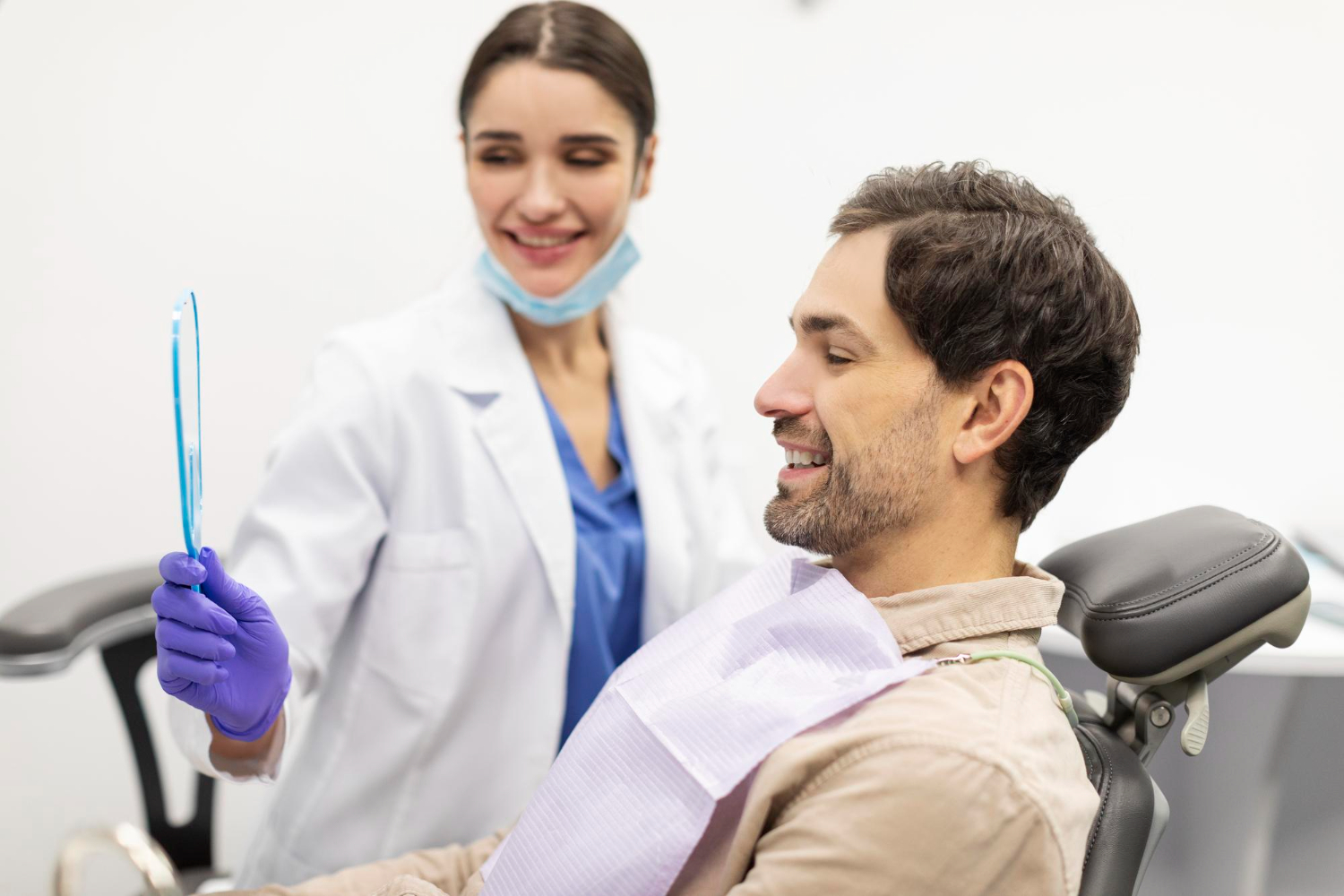 Dentist examining patient during a general dentistry appointment in North Wales, PA